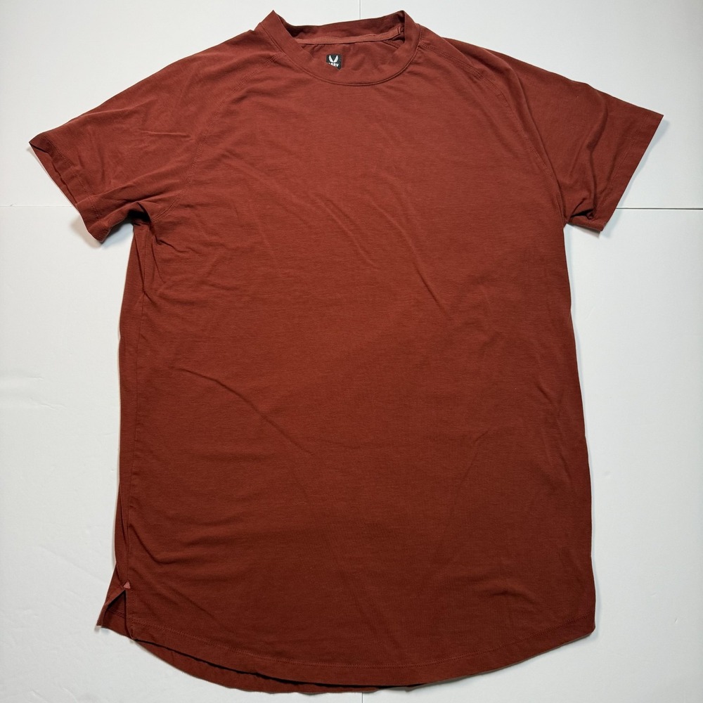 ASRV Shirt Mens XL Rust Brown Supima Curved Hem Athletic Tee DSG-0767 Logo
